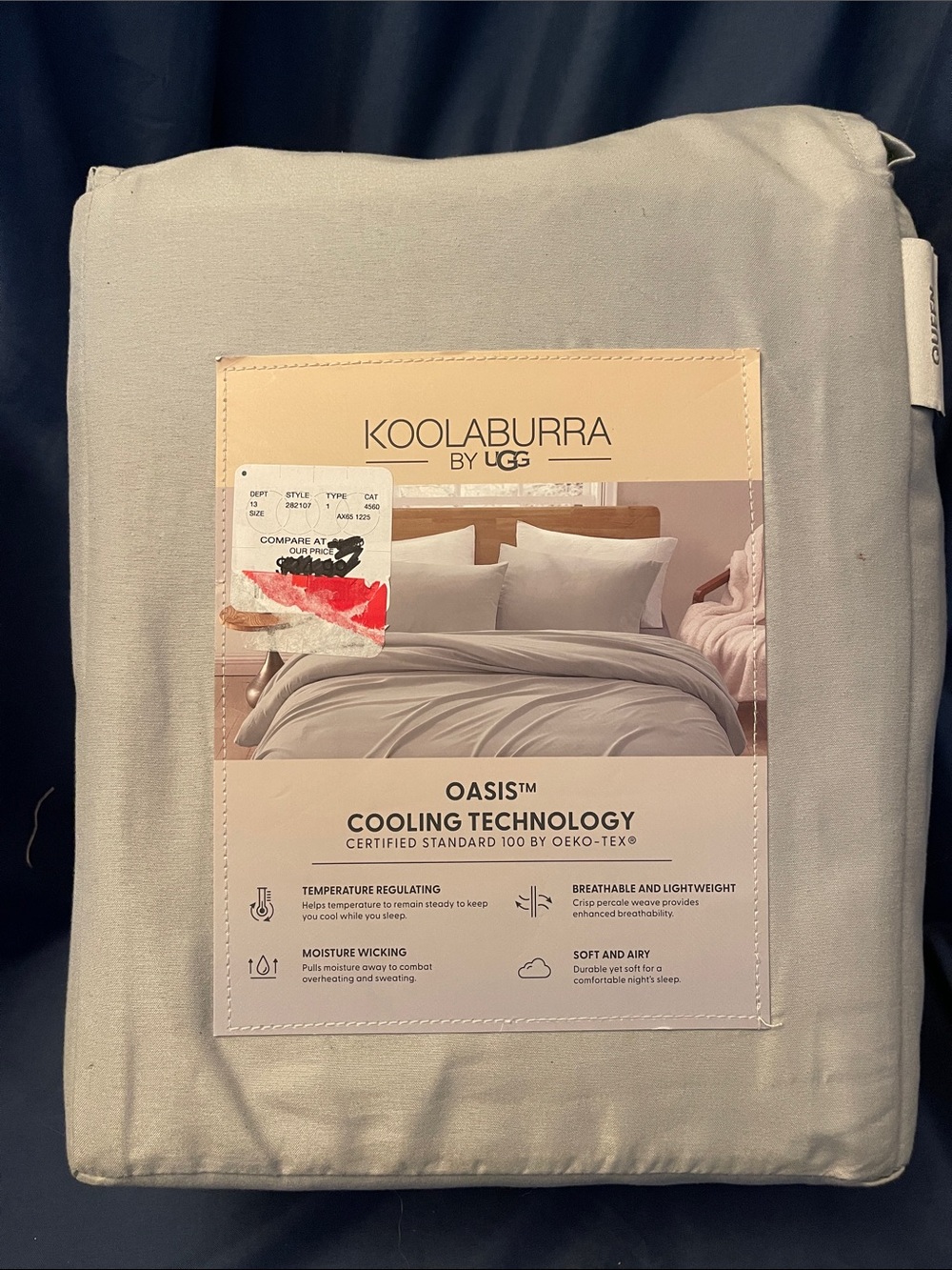 Koolaburra by Ugg Oasis™ Cooling 4-Piece Sheet Set - Light Gray